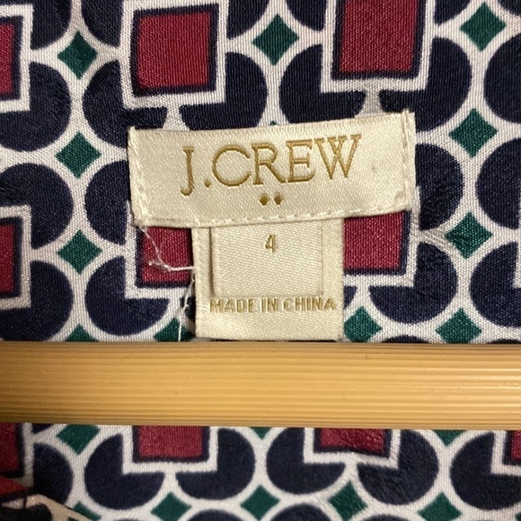 Jcrew factory geometric print short sleeve shirt dress EUC size 4 - Picture 2 of 4